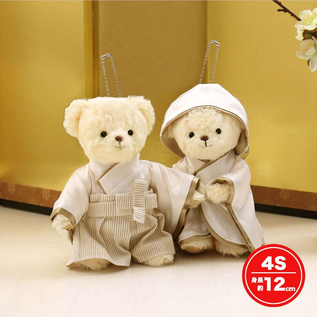 縁起の良い和装ウェルカムベア 夫婦守FUU 白無垢＆袴ベア