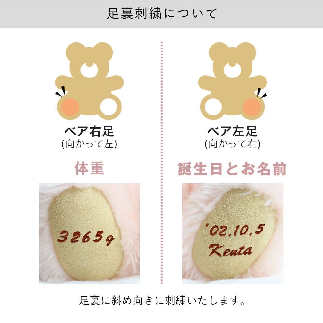 日本製】名入れ刺繍入り♪赤ちゃんの誕生記念に！ハッピーバースベア