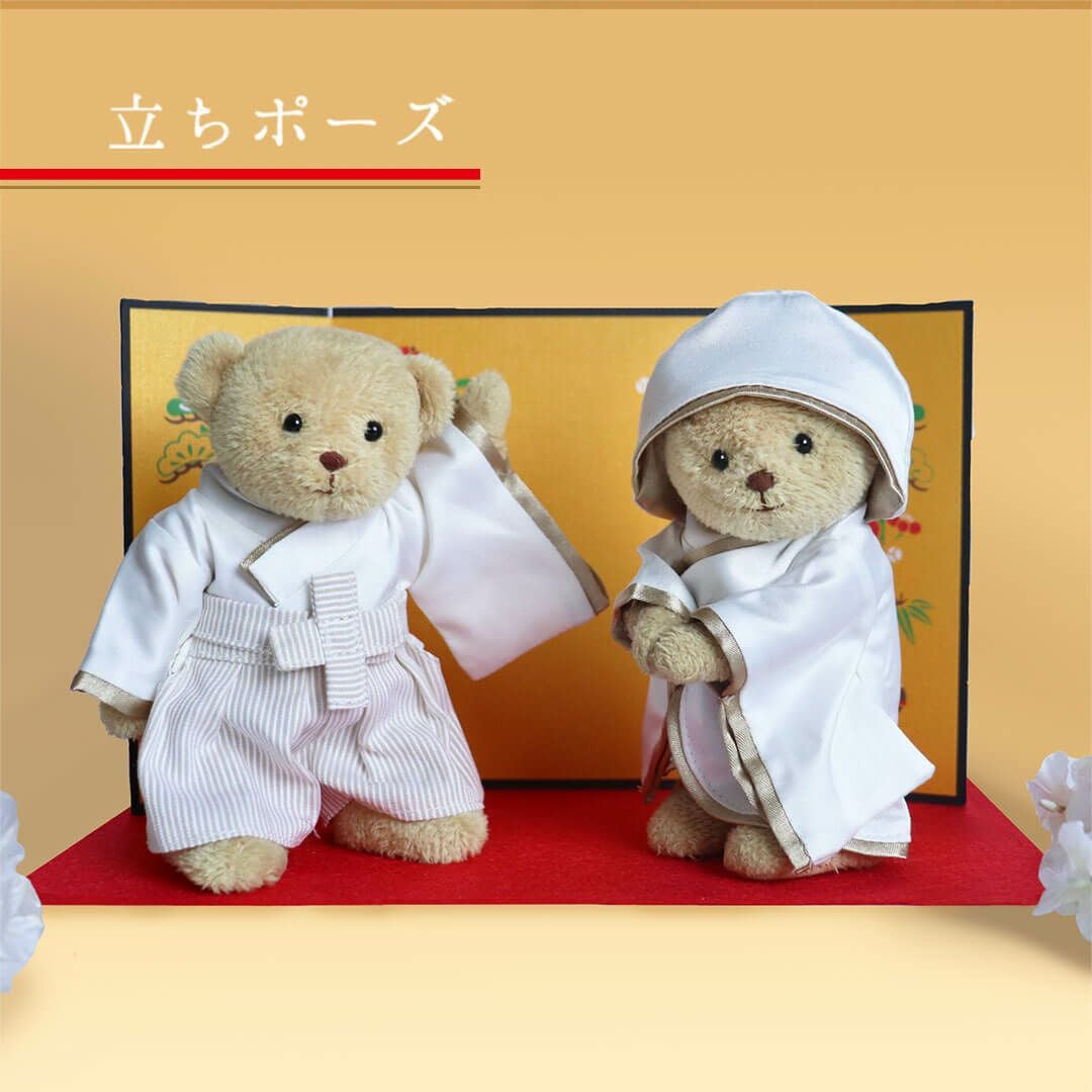 和装テディベア｜結婚祝い・入籍記念に飾れるウェディングドール