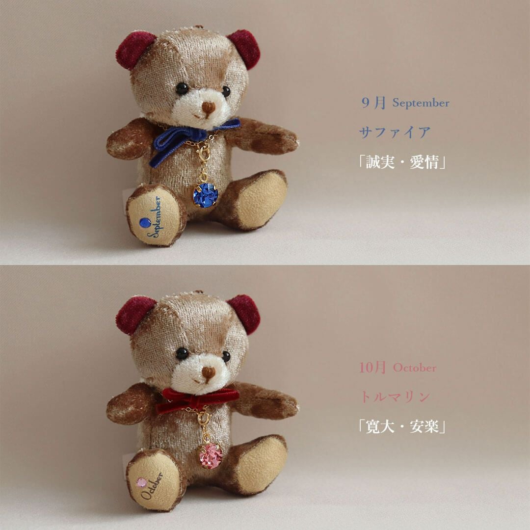 誕生石カラーのテディベア】誕生日プレゼントや成人祝いに♪かわいい