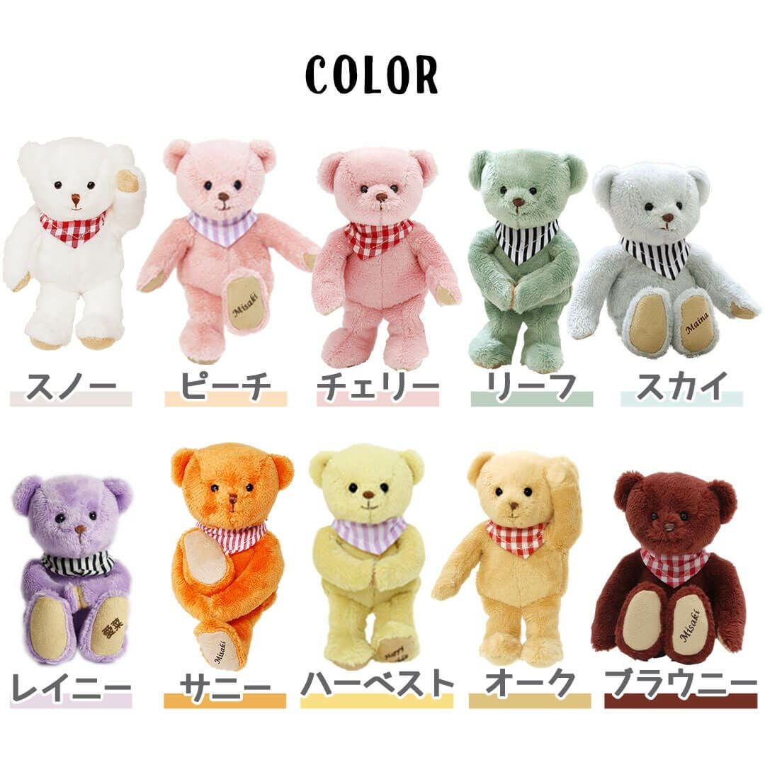 名入れできるカラフルテディベア｜お揃いも楽しめる推し活ぬいぐるみ