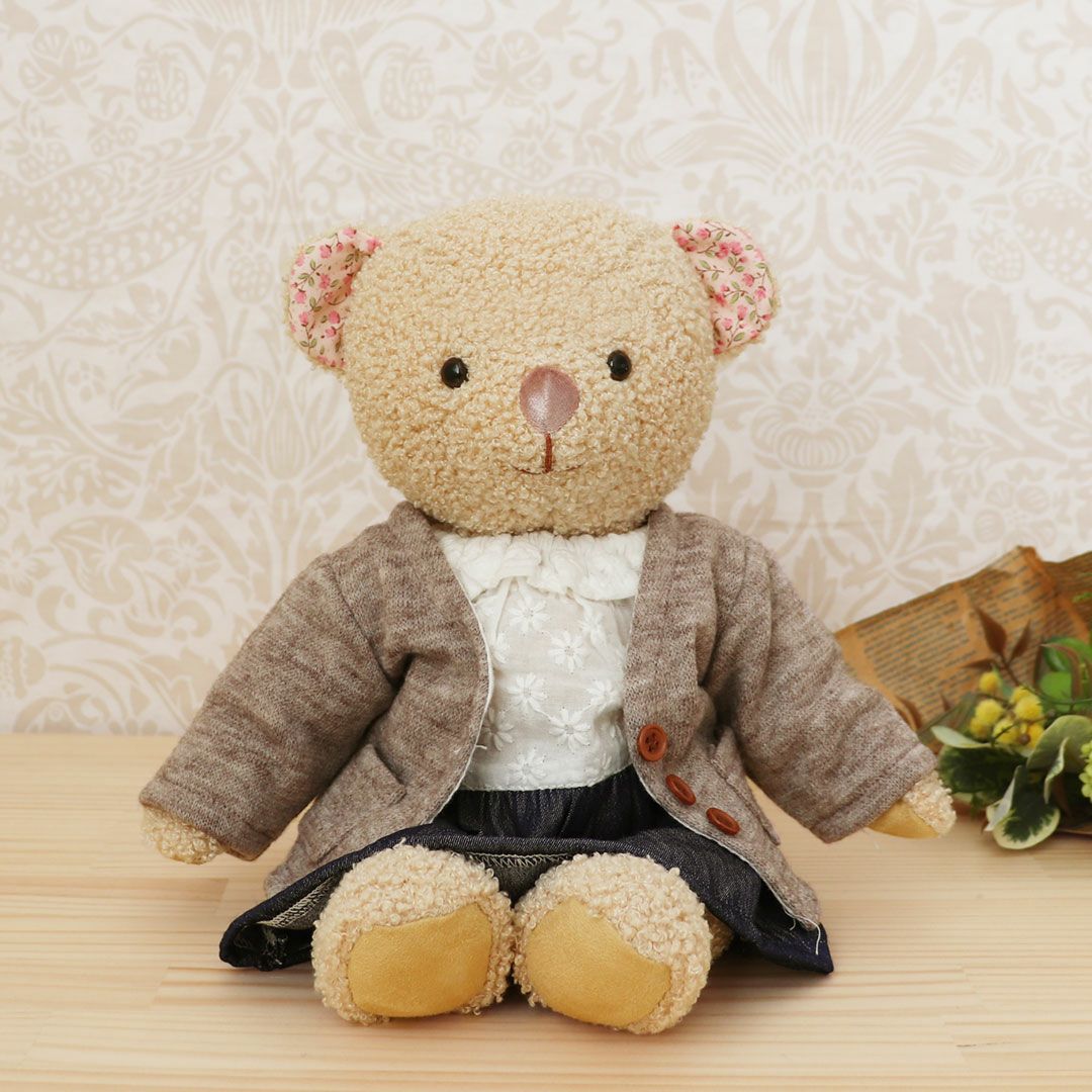 テディロンパース【美品】 おしゃれな女の子に贈る、上品なスタイルの着せ替えテディベア｜誕生日
