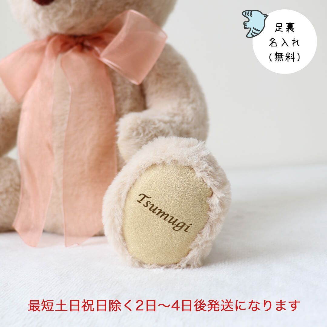 月齢フォトにぴったりの名入れテディベア｜赤ちゃんフォトテディベアセット