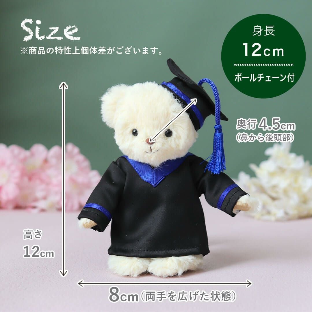 ディグリーベアー卒業帽付きぬいぐるみ 6体セット（ギフトバッグ付き） 思い出をカタチに｜年号入り卒園・卒業記念ベア
