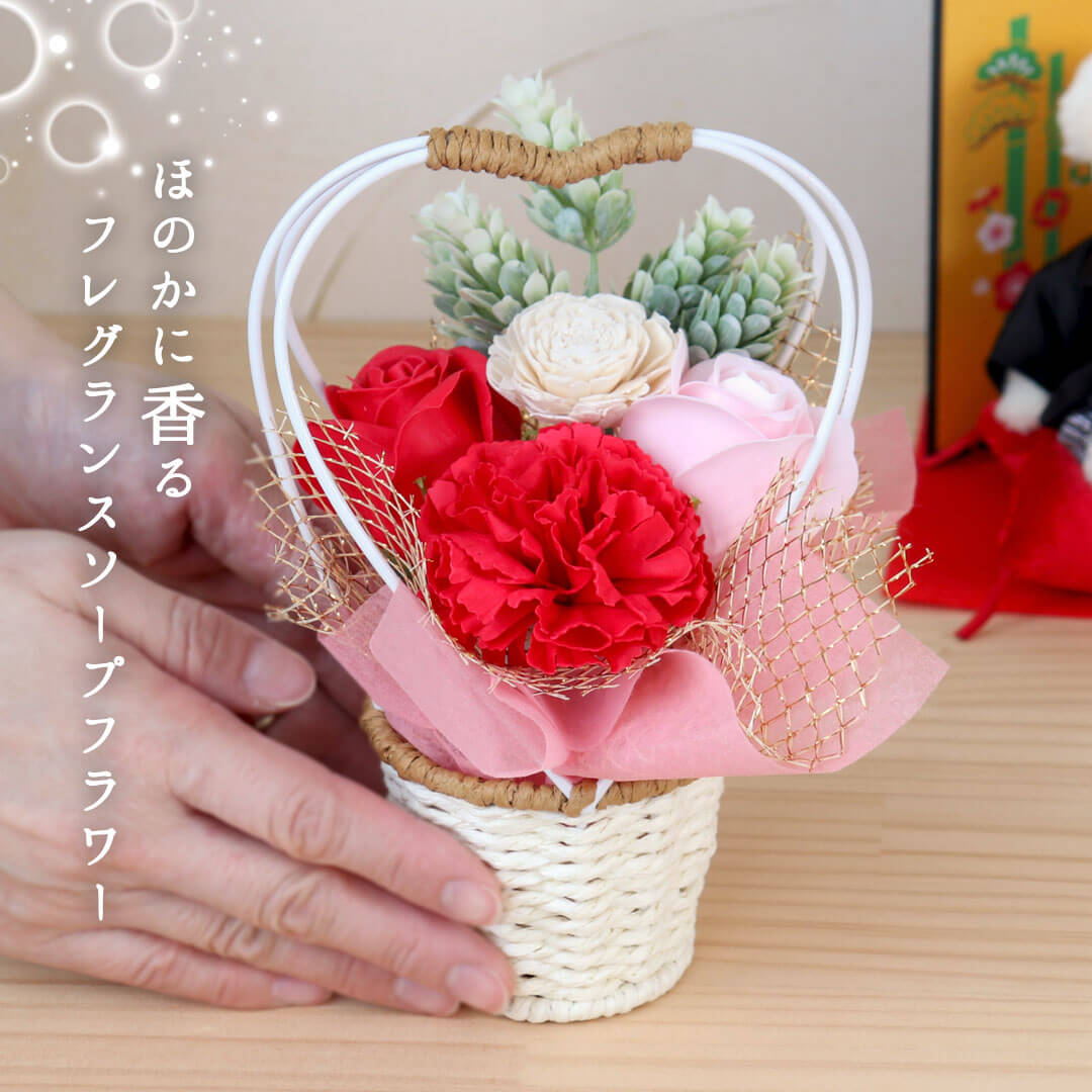 カラー和装婚ベア屏風フラワー(4S) | テディベアギフトのプティルウ
