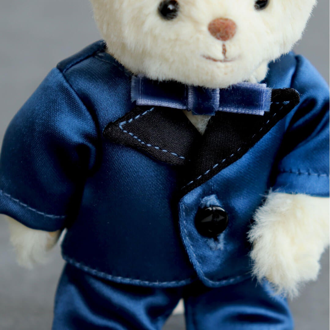 身長12cm用】ぬいぐるみ服3点セット フォーマルスーツ ネイビー ぬい活