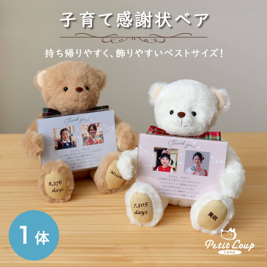 子育て感謝状ベア(3S) | テディベアギフトのプティルウネットショップ本店