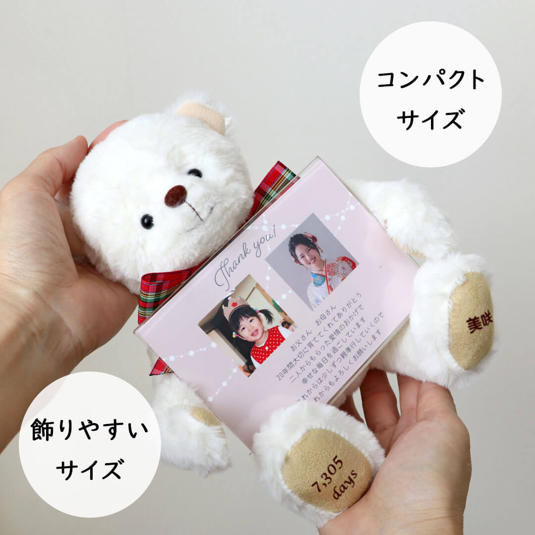 【テディベア出品】　分割発送　③ 子育て感謝状ベア(3S) | テディベアギフトのプティルウネットショップ本店