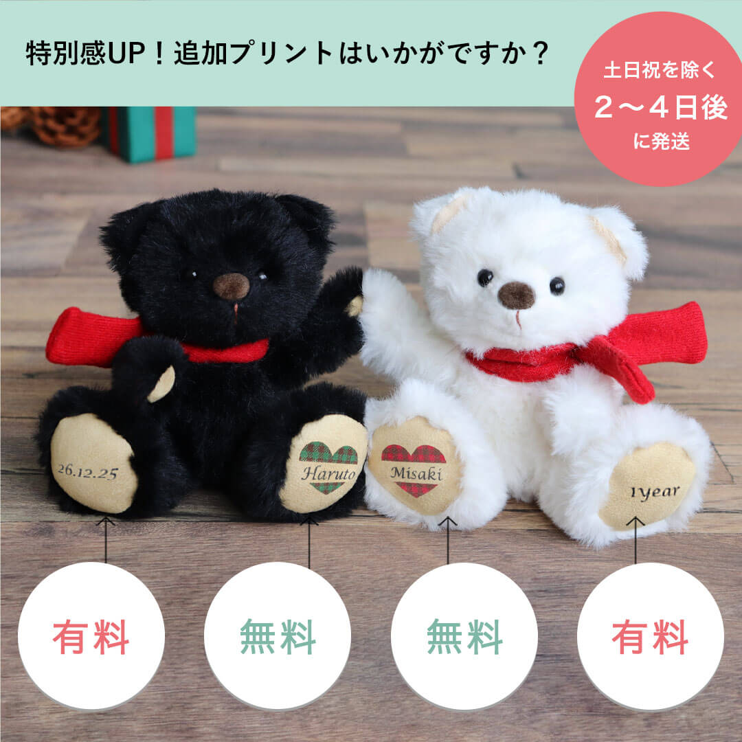 【テディベア出品】　分割発送　② 2026クリスマスニコイチテディベア(4S) | テディベアギフトの